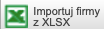 Przycisk Importuj firmy z XLSX